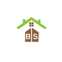 Initial letter BS real estate logo design template BS home or house letter logo