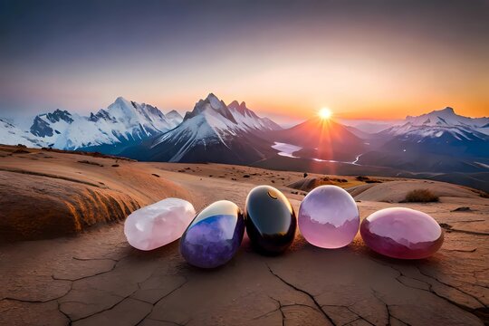 Edelsteine und Kristalle als Kraftsteine zur Gewinnung von Energie und zur Meditation, esoterisch