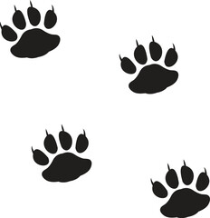 paw print , footprint of dog, vector file , resizable , isolated on white background