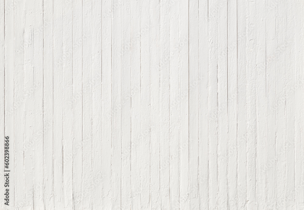 Poster front view of clean wood board wall painted in white. abstract full frame textured background with c