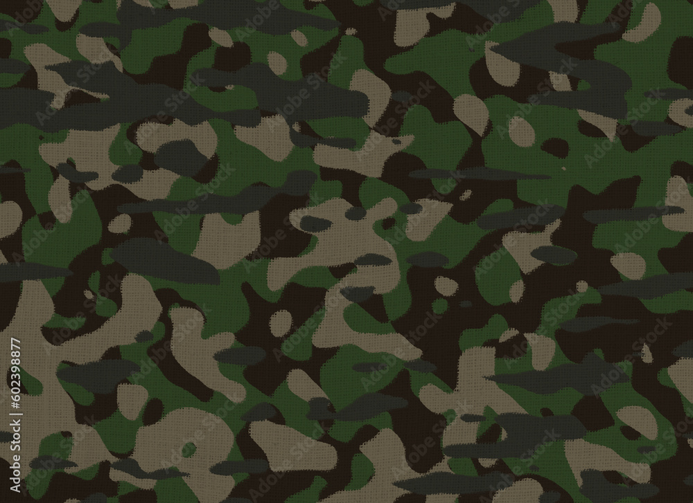 Poster close-up of green camouflage pattern on a burlap cloth. abstract high resolution full frame textured