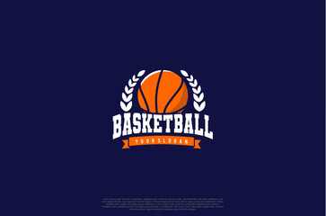 Basketball club logo, badge emblem sport team logo. Vector illustration