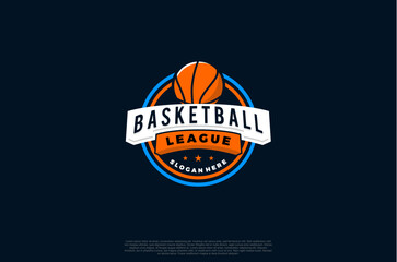 Basketball club logo, badge emblem sport team logo. Vector illustration