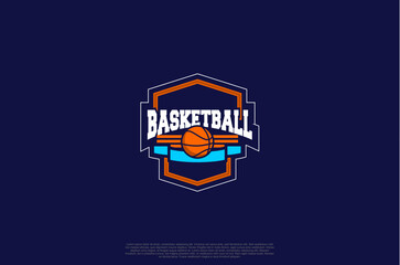 Basketball club logo, badge emblem sport team logo. Vector illustration