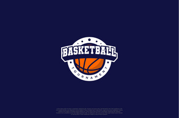 Basketball club logo, badge emblem sport team logo. Vector illustration