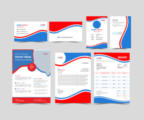 Stationery mockup vector set. Corporate identity premium branding design. Template for business and respectable Flyer, and A4 letter, visiting card and id card,invoice