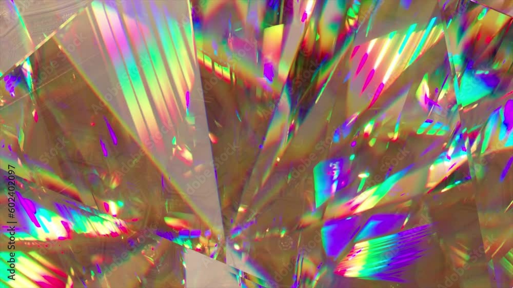 Poster abstract concept. diamond texture closeup. edges of a diamond. refraction of light. golden color. 3d