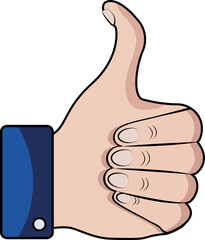 Thumb up hand drawn outline doodle icon.