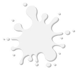 Milk splash. White paint logo. Liquid shape