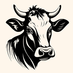 Cow vector for logo or icon,clip art, drawing Elegant minimalist style,abstract style Illustration	
