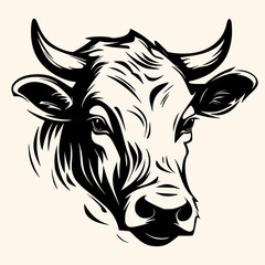 Cow vector for logo or icon,clip art, drawing Elegant minimalist style,abstract style Illustration	
