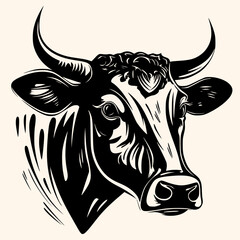 Cow vector for logo or icon,clip art, drawing Elegant minimalist style,abstract style Illustration	
