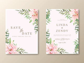 Fototapeta na wymiar romantic floral wedding invitation card