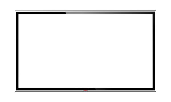 Realistic modern TV screen mock up. Large computer monitor display. Blank television template. Png clipart isolated cut out on transparent background