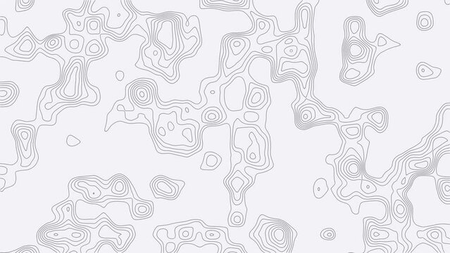 Animated simple abstract background depicting the evolution of contour lines in a topographic map, 4K video animation