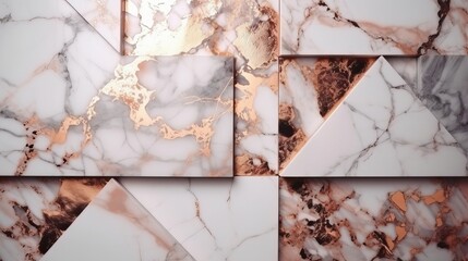 marble stone with rose gold details abstract background Generative AI