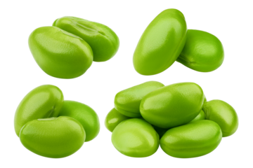 edamame, green beans, isolated on white background, full depth of field