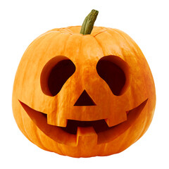 Halloween pumpkin isolated on white background, full depth of field