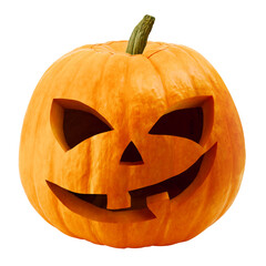Halloween pumpkin isolated on white background, full depth of field