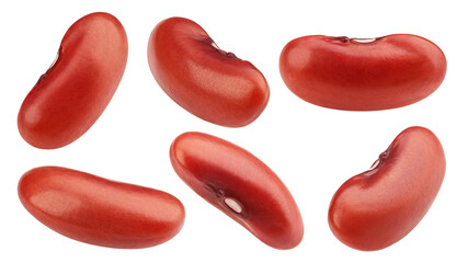 red kidney bean, isolated on white background, full depth of field