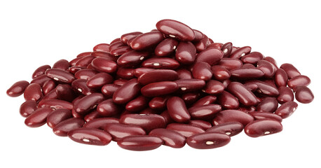 red kidney beans, isolated on white background, full depth of field