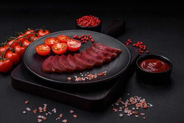 Delicious duck fillet smoked or grilled with spices and salt