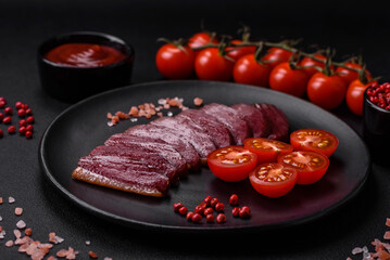Delicious duck fillet smoked or grilled with spices and salt