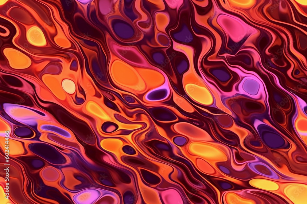 Poster trendy liquify seamless pattern. ai generative