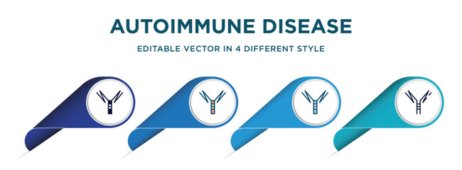 autoimmune disease icon in 4 different styles such as filled, color, glyph, colorful, lineal color. set of   vector for web, mobile, ui