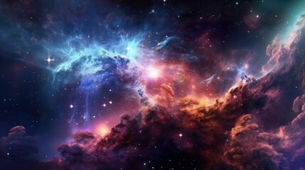 Naklejka premium Depict celestial phenomena such as mesmerizing nebulas, swirling galaxies, and cascading stardust that create a sense of awe and wonder