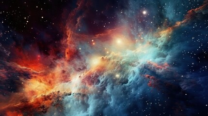 Fototapeta na wymiar Depict celestial phenomena such as mesmerizing nebulas, swirling galaxies, and cascading stardust that create a sense of awe and wonder