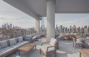 Urban Views from the Rooftop: Capturing the Cityscape Skyline generative ai - 602416629