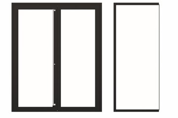 interior doors isolated on white background, interior furniture, 3D illustration, cg render
