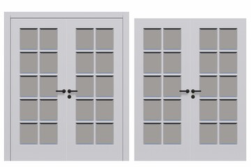 interior doors isolated on white background, interior furniture, 3D illustration, cg render