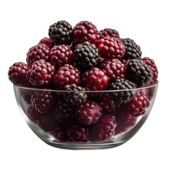 Blackberries in a bowl isolated