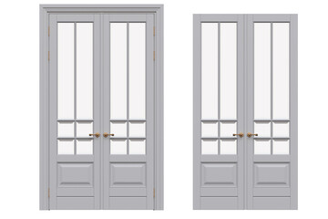 interior doors isolate on a transparent background, interior furniture, 3D illustration, cg render
