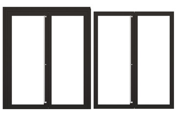 interior doors isolate on a transparent background, interior furniture, 3D illustration, cg render
