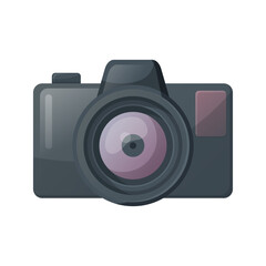 Modern camera. Vector illustration isolated on white.