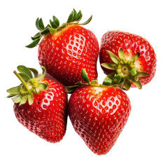Fresh Ripe Strawberries on White Background