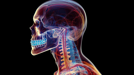 anatomical representation of the skeleton of the head