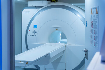 Magnetic resonance imaging machinery in hospital clinic