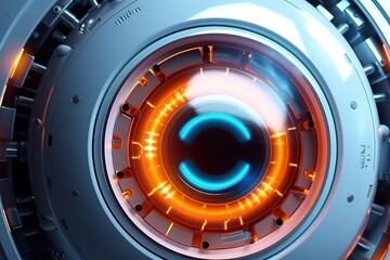 Robotic eye background illustration, generative ai