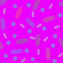 Cartoon medicine seamless pills pattern for wrapping paper and linens and fabrics and packaging and shops