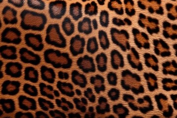 Close-Up View of Leopard Print Leather Material Generative AI