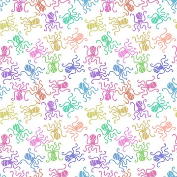 Summer animals seamless octopus pattern for wrapping paper and kids clothes print and fabrics and linens