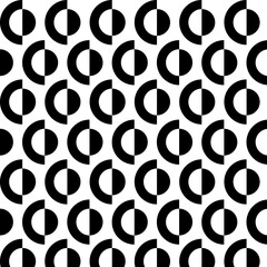 Geometric trendy pattern with semicircles. Black and white design background. Monochrome illustration for wallpaper, design cardboard, web design, prints, cards, fabric