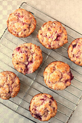 Fresh and warm homemade muffins ready to eat