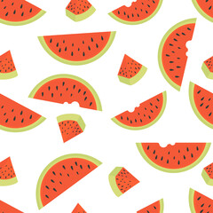 Seamless pattern with watermelons. Illustration