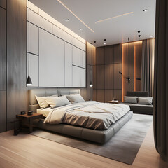 Bedroom interior desing, modern and simple