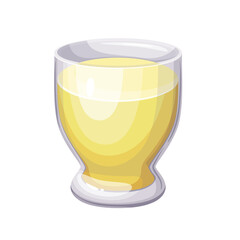 Amla juice in glass vector illustration. Cartoon isolated transparent glossy cup with yellow natural vitamin drink from Indian gooseberry, fresh healthy summer beverage with juicy amla berry